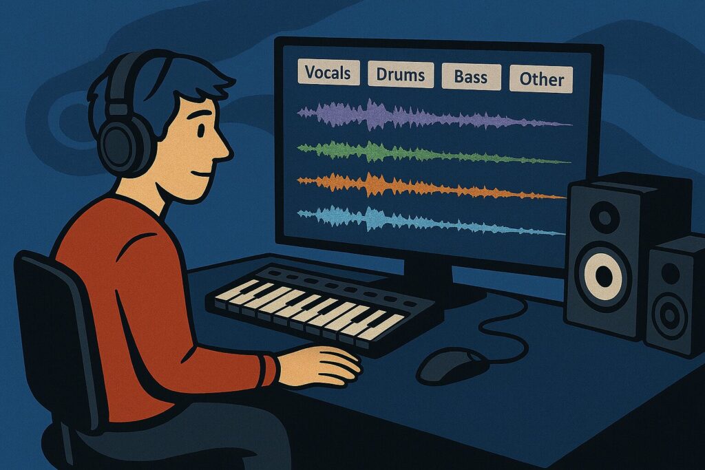 Illustration de la fonction séparation de stems